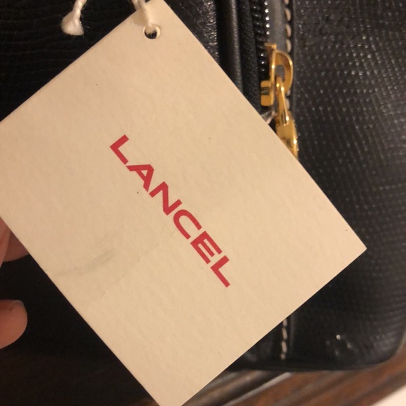 NWT LANCEL Paris Black Lizard Leather Backpack Made in France - Picture 10 of 17